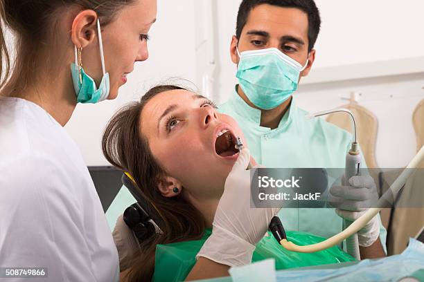 Patient Is Examined At Dental Clinic Stock Photo - Download Image Now - 25-29 Years, Adult, Camera - Photographic Equipment