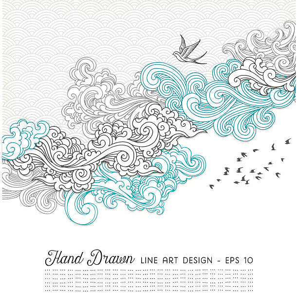 Hand drawn doodle design with swirls,birds and seamless pattern.EPS 10 file with transparencies.File is layered and global colors used.Hi res jpeg without text included.More works like this linked below.