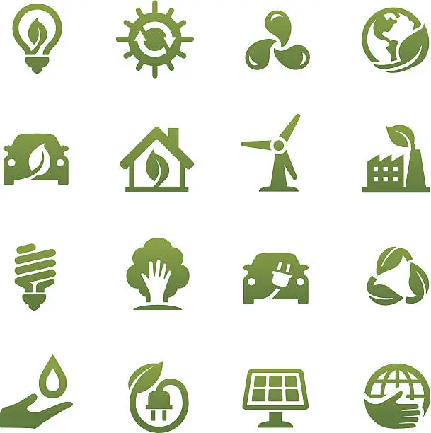 Vector illustration of Eco Friendly Icons - Acme Series