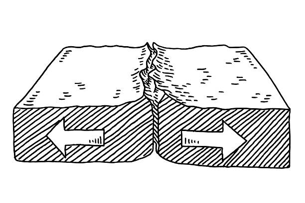 ilustrações de stock, clip art, desenhos animados e ícones de geologia placa tectonics divergente desenho - plate tectonics