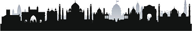 illustrations, cliparts, dessins animés et icônes de inde (terminer, bâtiments amovible) - india delhi old delhi mosque