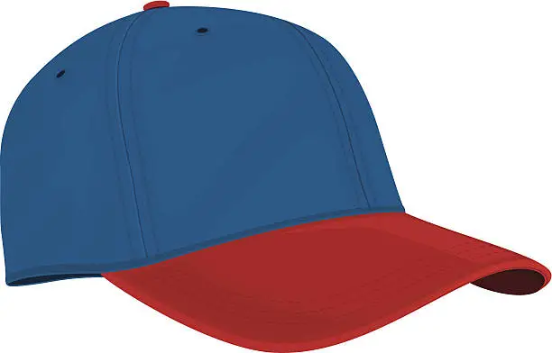 Vector illustration of Blue and Red Cap