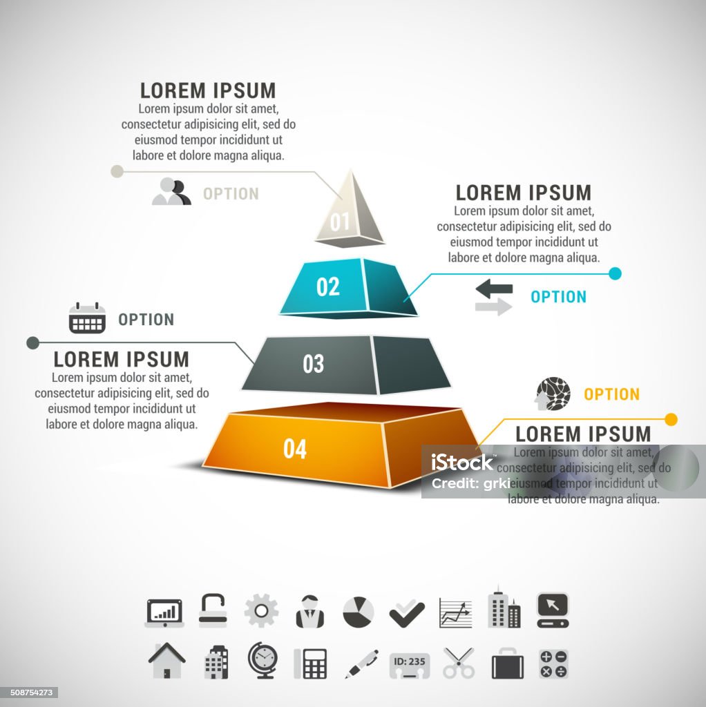 Infographic Business infographic made of pyramid. EPS10. Pyramid stock vector