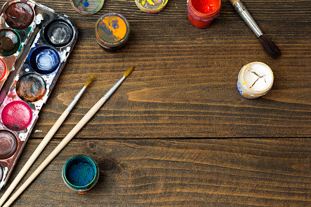 istock gouache, watercolor and brush 508754304