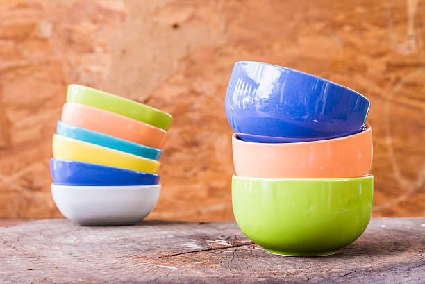 istock Beautiful color cups on wood background 508754335