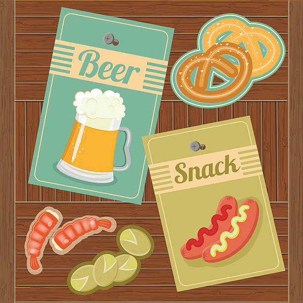 맥주 및 스낵 - pistachio beer nuts nut backgrounds stock illustrations