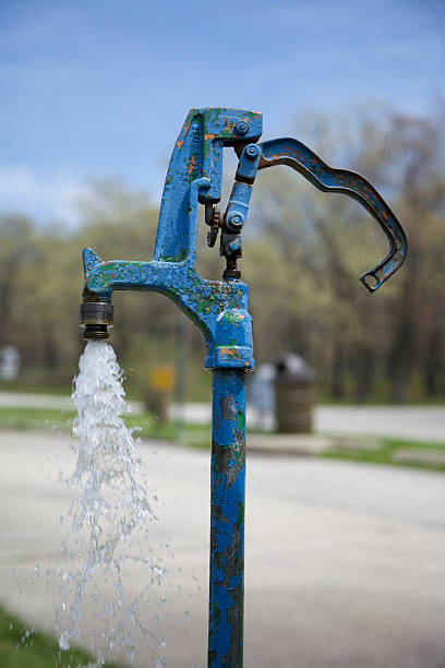 Water pump at a dumping station on a camp ground