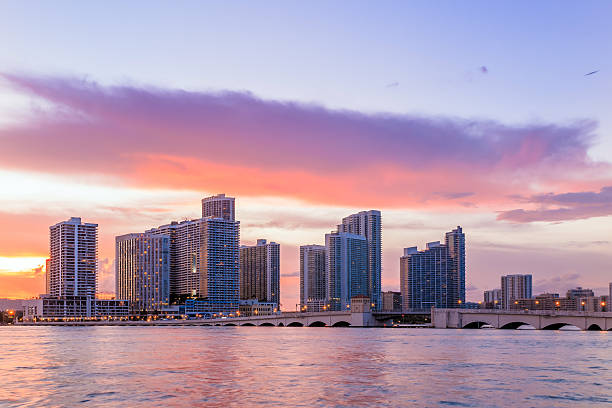 istock Miami city skyline panorama at twilight 508755367