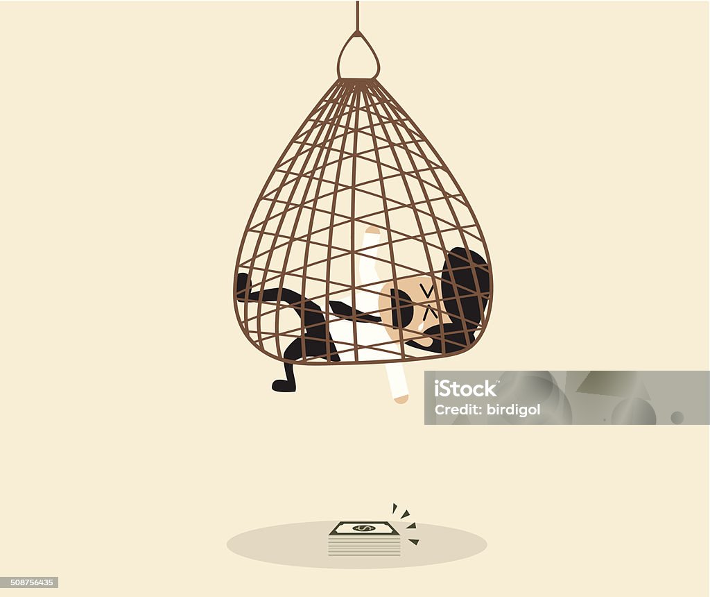 Businessman Is Caught In A Net Trap Stock Illustration - Download Image Now  - Adult, Adversity, Aggression - iStock