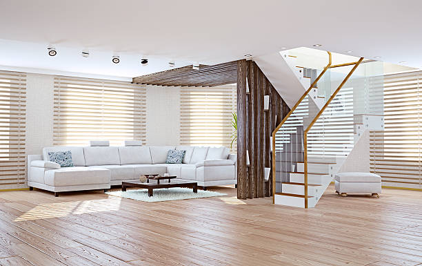 interior de la sala de estar - wide house luxury residential structure fotografías e imágenes de stock