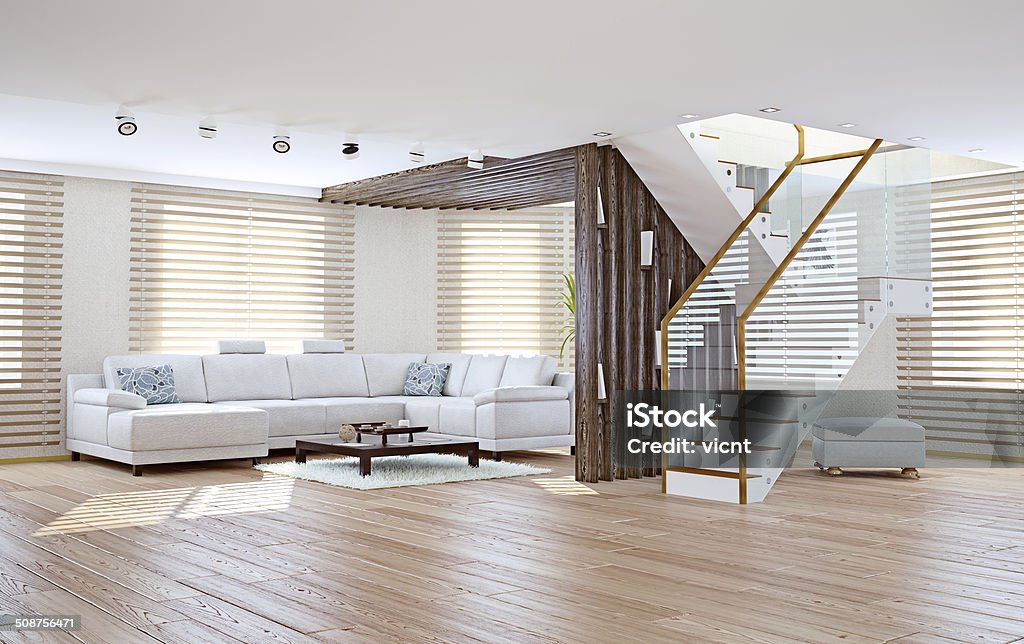 living room interior Modern living room interior. Contemporary design concept Window Blinds Stock Photo