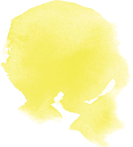 colorful yellow watercolor stain with aquarelle paint blotch vector art illustration