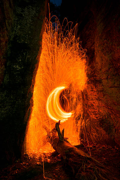 istock Burning steel woll 508757550