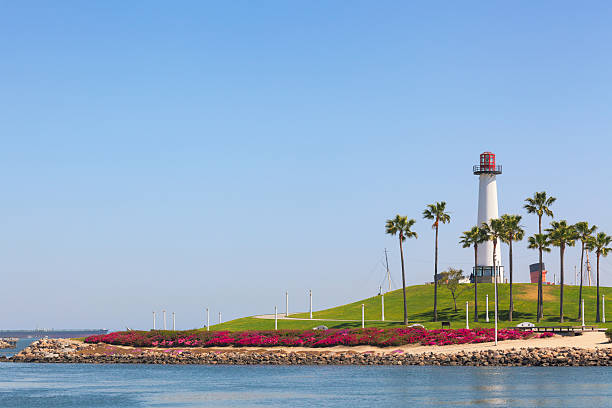 leuchtturm von lange strand, kalifornien - long beach california lighthouse los angeles county stock-fotos und bilder