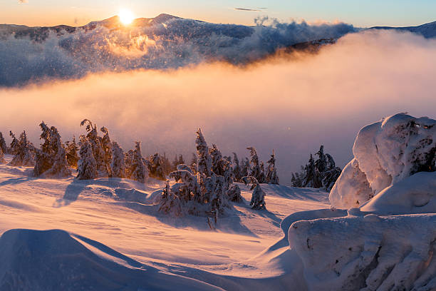 istock Winter landscape. Sunrise in the mountains. 508757938