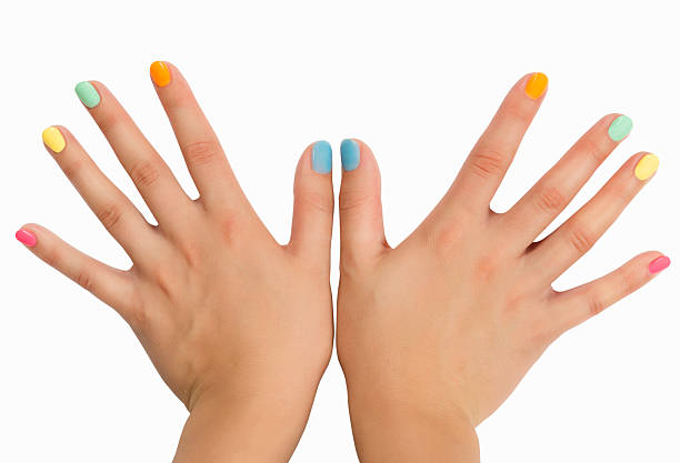 istock splayed fingers with colored nail polish 508758123