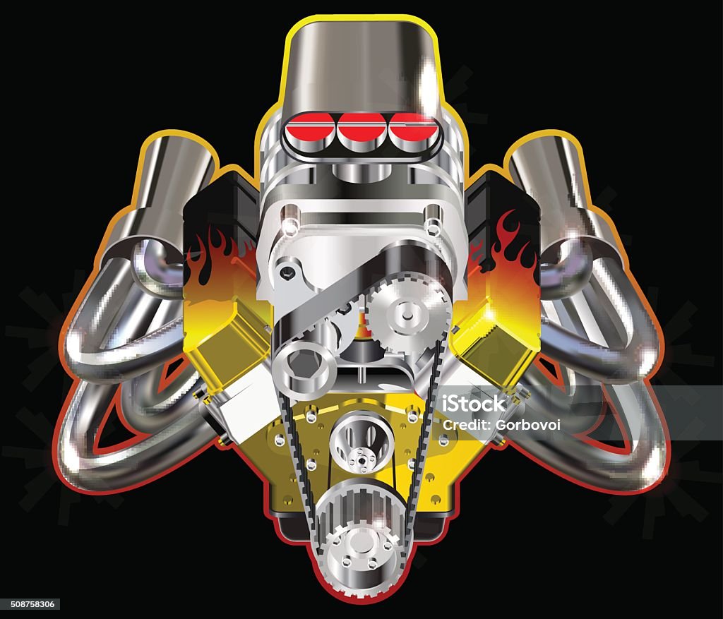 Hot Rod Engine Graphics Hot Rod Engine Stock Illustration - Download Image Now - Animal Muscle ...