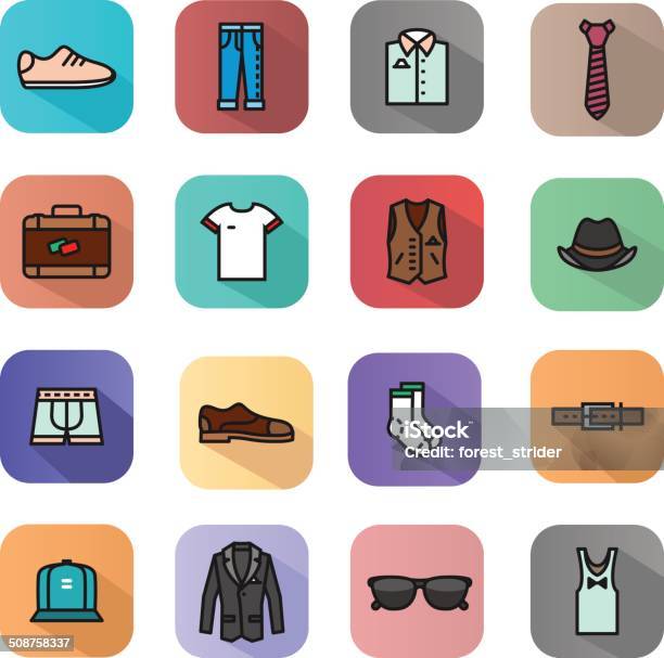 Mens Clothes Icons Stock Illustration - Download Image Now - Clothing, Fashion, Icon Set