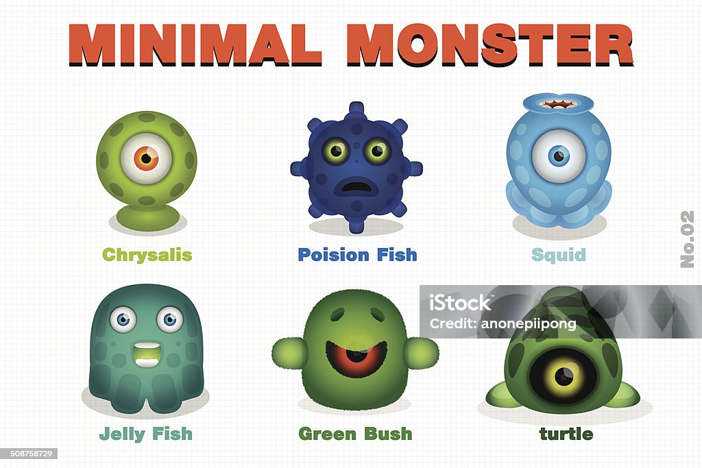 Mini Monster Design Mini Monster Stock Illustration - Download Image Now - Bush, Calamari ...
