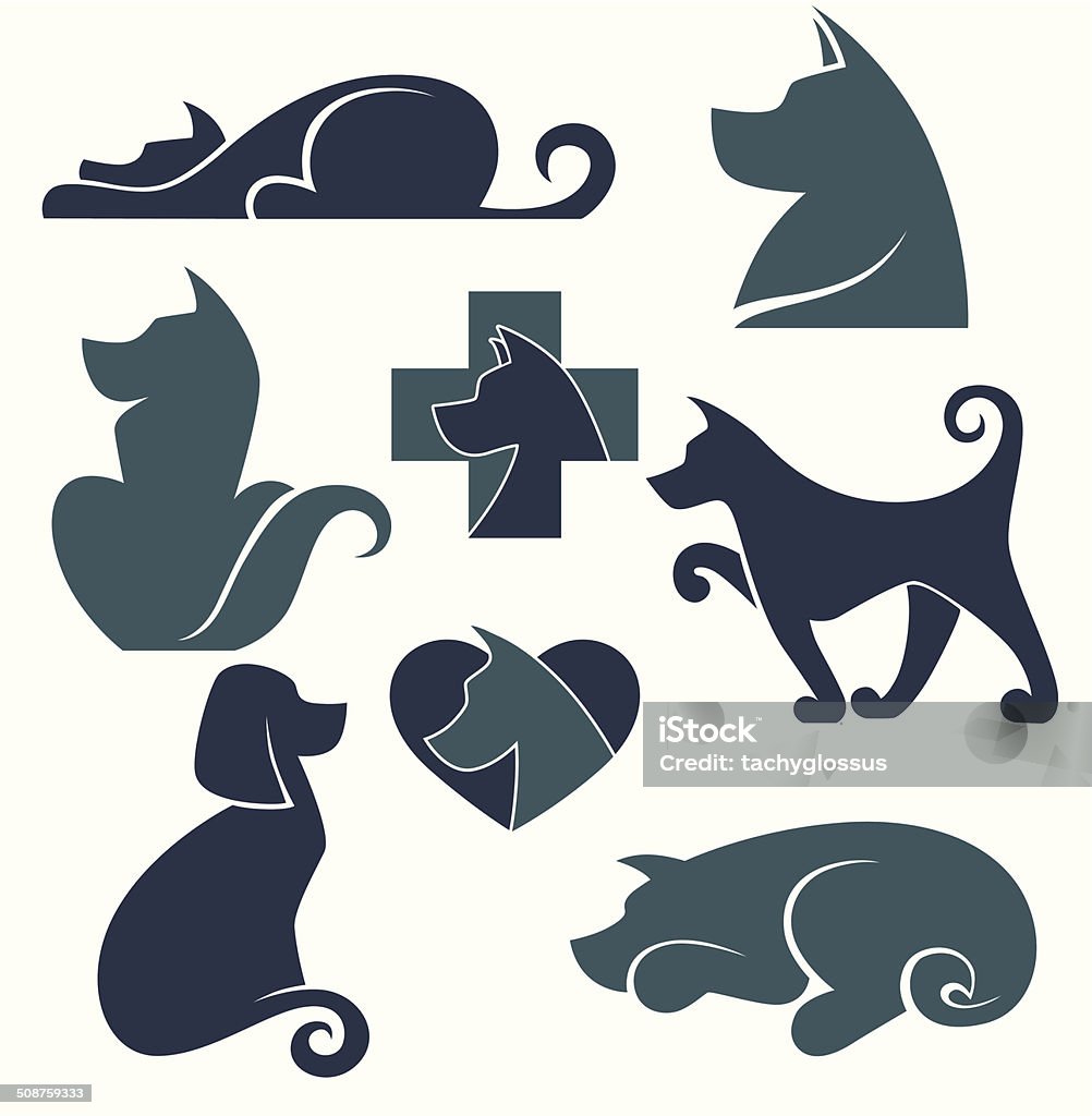 my favorite pet, vector collection of dogs symbols vector collection of dogs symbols Animal stock vector