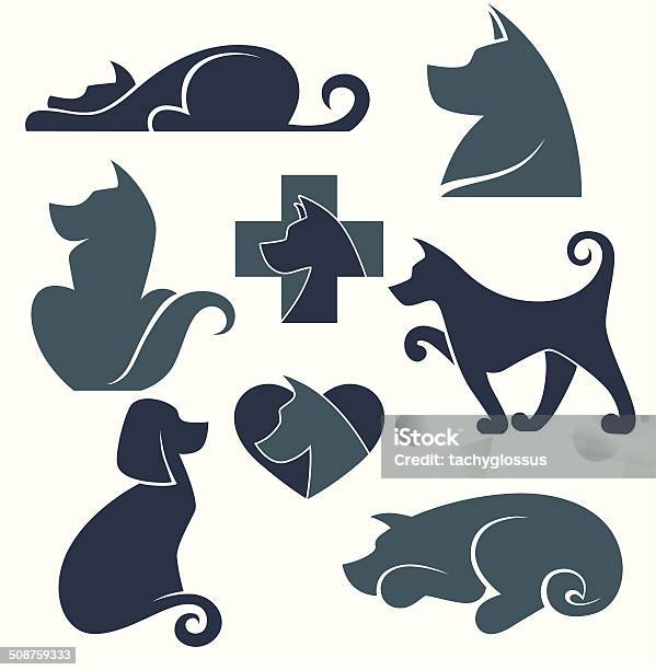 My Favorite Pet Vector Collection Of Dogs Symbols Stock Illustration - Download Image Now - Animal, Animal Body Part, Animal Ear