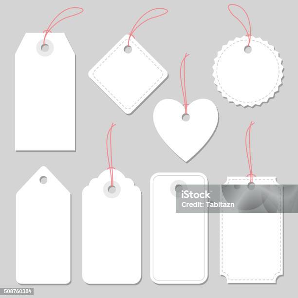 Set Of Blank Vintage Frames Tags And Labels Isolated Vectors Stock Illustration - Download Image Now