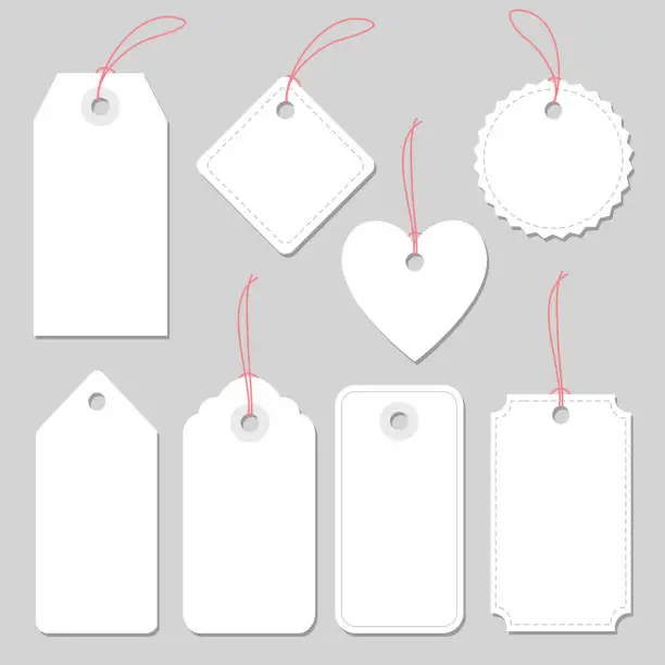 Vector illustration of Set of blank vintage frames, tags and labels, isolated vectors