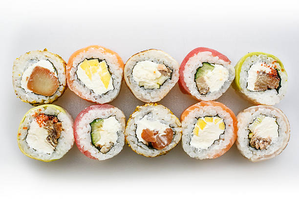 istock Sushi set. Rolls with salmon and vegetables 508762920