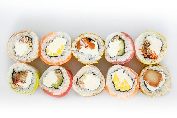 istock Sushi set. Rolls with salmon and vegetables 508762948