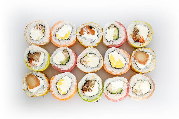 istock Sushi set. Rolls with salmon and vegetables 508763116