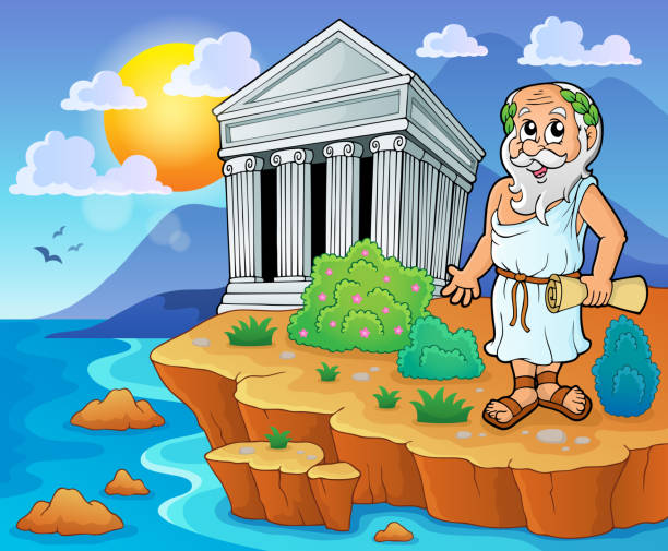 ilustraciones, imágenes clip art, dibujos animados e iconos de stock de estilo griego imagen 2 - philosopher classical greek greek culture greece