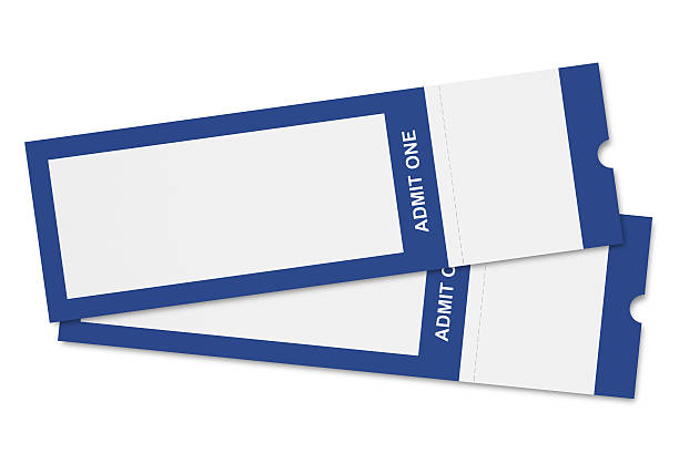 Event Tickets Two Blank event tickets with removable coupon isolated on white (excluding the shadow) detachable stock pictures, royalty-free photos & images