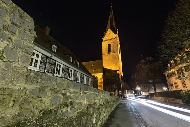 nikolai church korbach germany at night