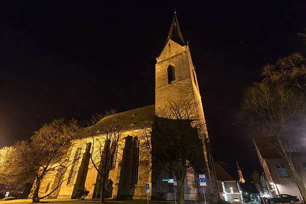 nikolai church korbach germany at night