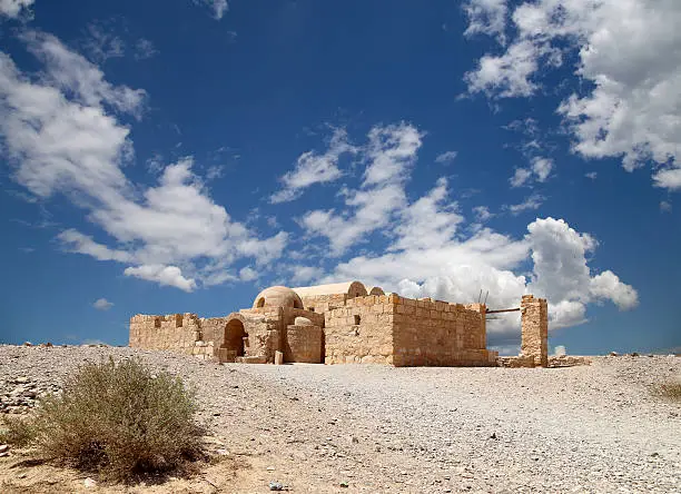 Quseir (Qasr) Amra desert castle near Amman, Jordan. World heritage with famous fresco's. Built in 8th century by the Umayyad caliph Walid II, the castle is one of the most important examples of early Islamic art and architecture