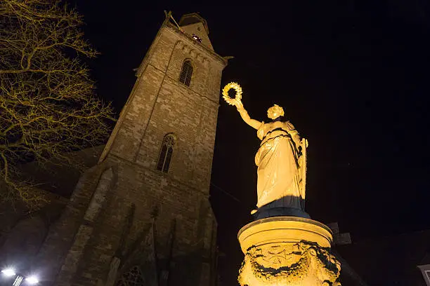 kilians church korbach germany at night