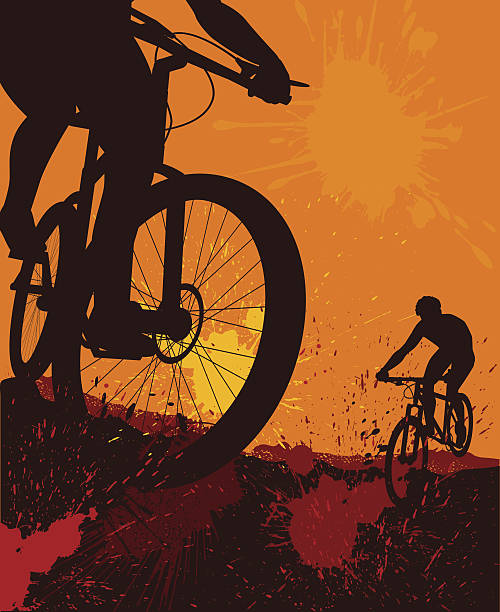 горный велосипед - cycling mountain biking mountain bike bicycle stock illustrations