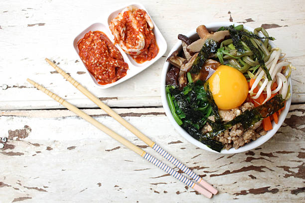 Bibimbap with seaweed korean food