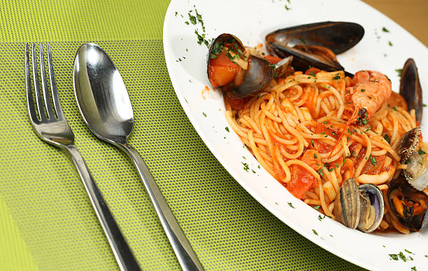 istock Delicious sea food pasta 508790229