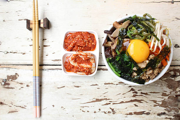 Bibimbap with seaweed korean food