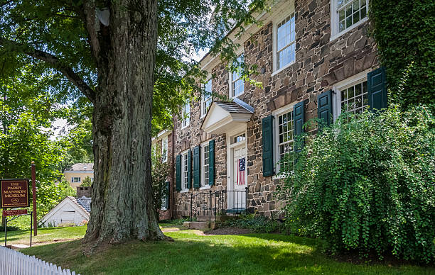 New Hope, USA - July 10, 2009: The Parry Mansion Museum, New Hope, Pennsylvania, USA. It was built in 1784 by Benjamin Parry, one of the founders of the town of New Hope. The interior of this historic reflect 125 years of decorative changes