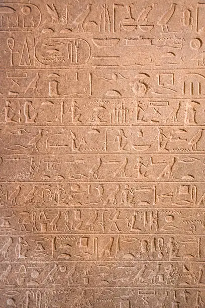 Photo of Egyptian hieroglyphs