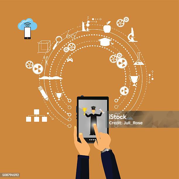 Online Education Online Learning Stock Illustration - Download Image Now - Abstract, Business, Business Finance and Industry