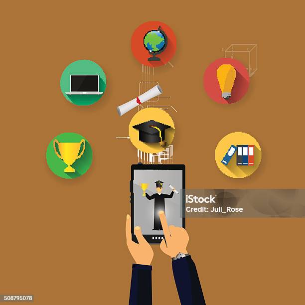 Online Education Online Learning Stock Illustration - Download Image Now - Abstract, Business, Business Finance and Industry