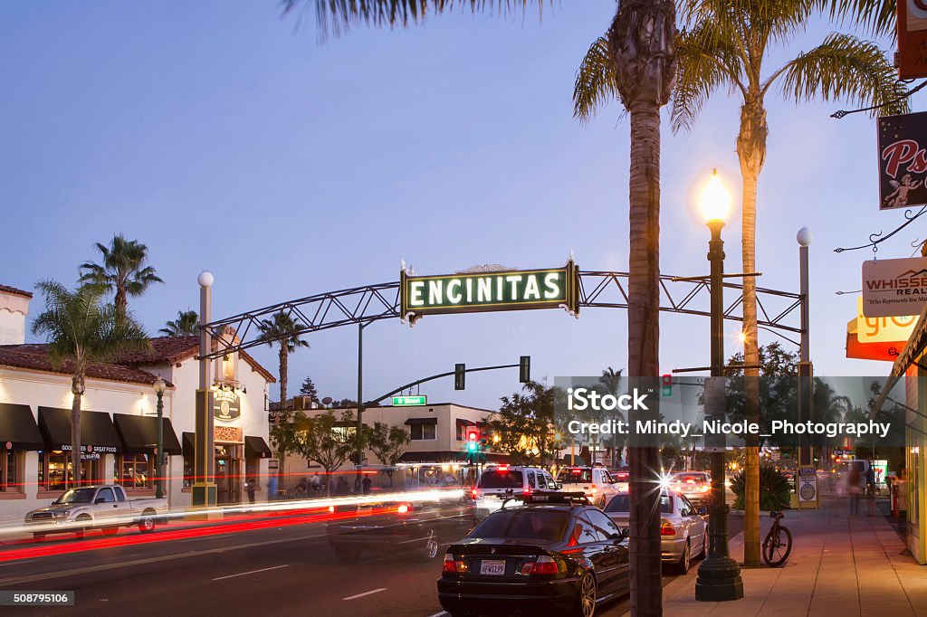 Encinitas Encinitas Sign in Encinitas, San Diego County CA Encinitas Stock Photo