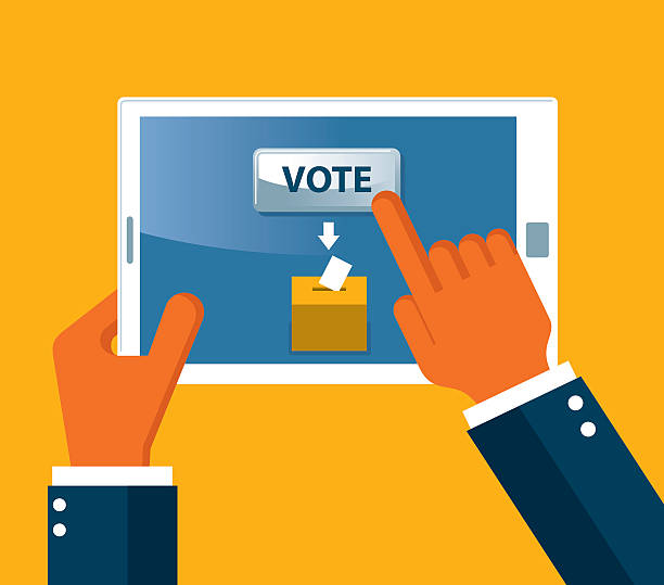 On-line Voting On-line Voting electronic voting stock illustrations