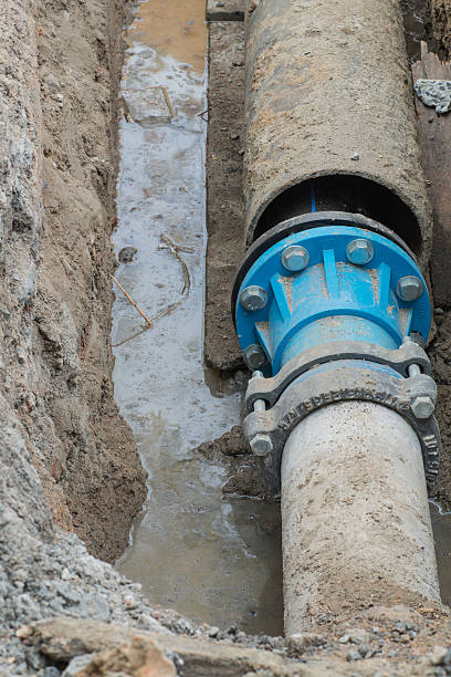 istock The underground water pipe damage Wait repairing tramways 508811780