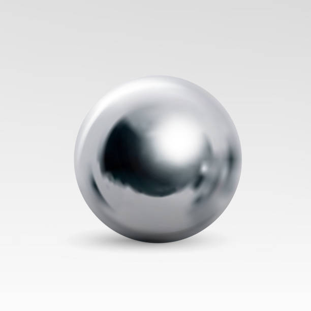 chrome ball realistic isolated on white background - 球狀體 幅插畫檔、美工圖案、卡通及圖標