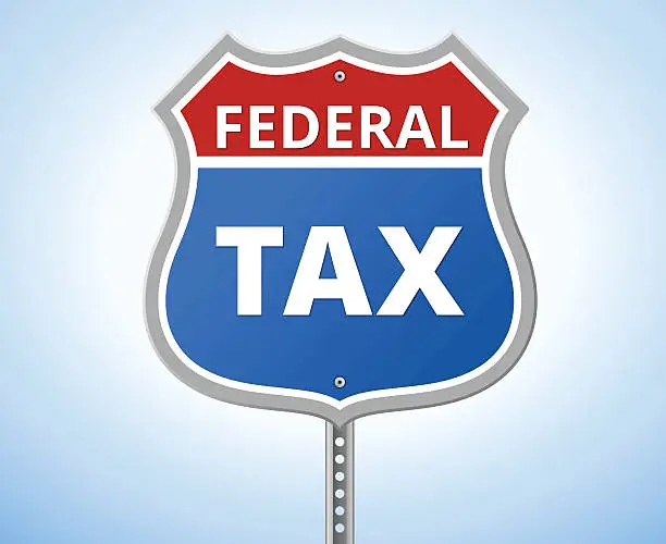 Vector illustration of Federal Tax Route Sign