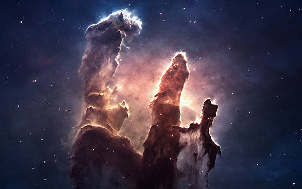 Nebula and stars in deep space, glowing mysterious universe. Elements Nebula and stars in deep space, glowing mysterious universe. Elements of this image furnished by NASA nebula stock pictures, royalty-free photos & images